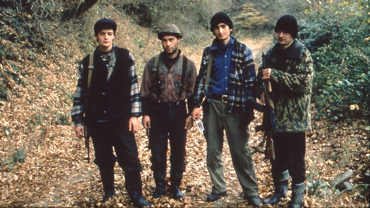 Abkhazian Militiamen near their checkpoint in the Kodor Corridor
